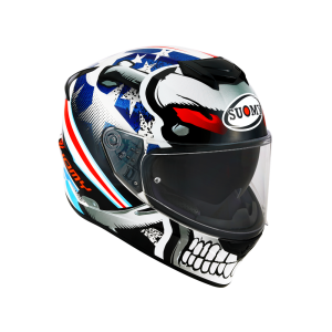 Suomy Stellar Villian Motorcycle Helmet (white / red / blue)