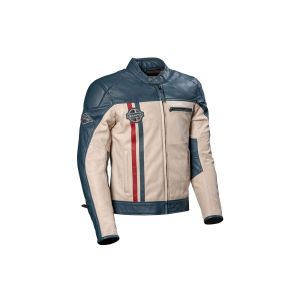DIFI Boston Leather Motorcycle Jacket (cream / blue)