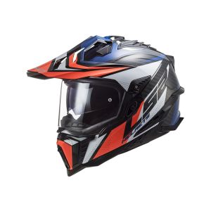 LS2 MX701 Explorer C Focus enduro helmet (black / blue / white / red)