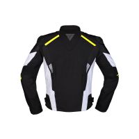 Modeka Lineos Motorcycle Jacket (black / white / neon yellow)