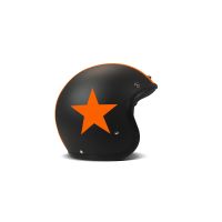 DMD Vintage Star Motorcycle Jet Helmet (matt black / orange)
