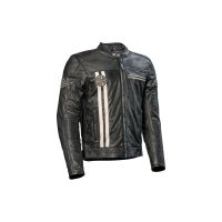 DIFI Boston Leather Motorcycle Jacket (black / cream)